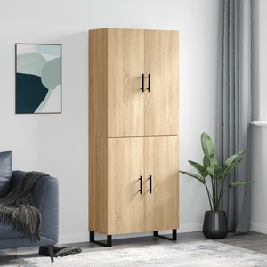 vidaXL Висок шкаф, дъб сонома, 69, 5x34x180 см, инженерно дърво (3195702)