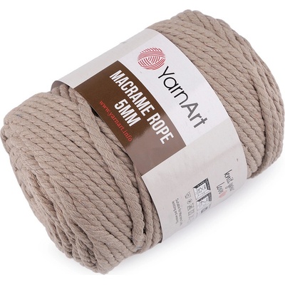 Prima-obchod Pletací příze Macrame Rope Ø5 mm 500 g rozčesávací, barva 13 (768) béžová aloe