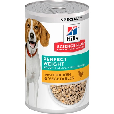 Hill's Science Plan Perfect Weight konzerva pre dospelých psov s kuracím 370 g