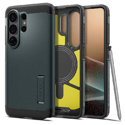 Удароустойчив, твърд кейс с MagSafe за Samsung Galaxy S26 Ultra от Spigen Tough Armor Mag - Abyss Green (8800283318180)