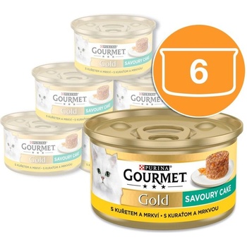 Gourmet Консерва Gourmet GOLD - Savoury Cake с пиле и морков 6 x 85г