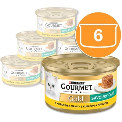 Gourmet Консерва Gourmet GOLD - Savoury Cake с пиле и морков 6 x 85г