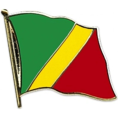 Odznak (pins) 20mm vlajka Kongo (Brazzaville) - farebný
