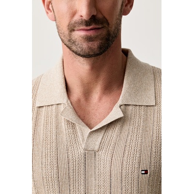 Tommy Hilfiger тениска тип пулове с яка мъжка с лиосел (MW0MW43247)