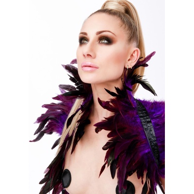 Kinky Diva Feather Shoulder Wrap Purple