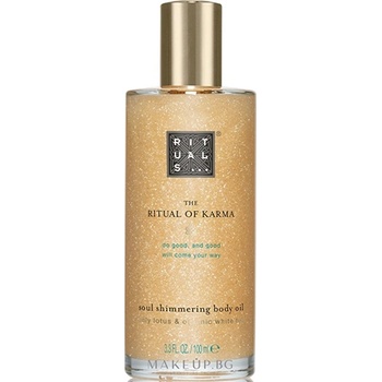 Rituals The Ritual of Karma Body Shimmer Oil Lotus Flower & White Tea блестящ спрей-масло за тяло унисекс 100 мл