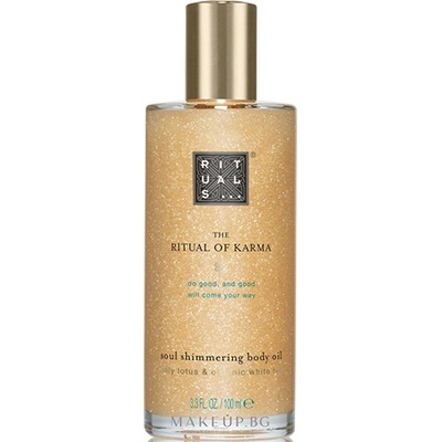 Rituals The Ritual of Karma Body Shimmer Oil Lotus Flower & White Tea блестящ спрей-масло за тяло унисекс 100 мл