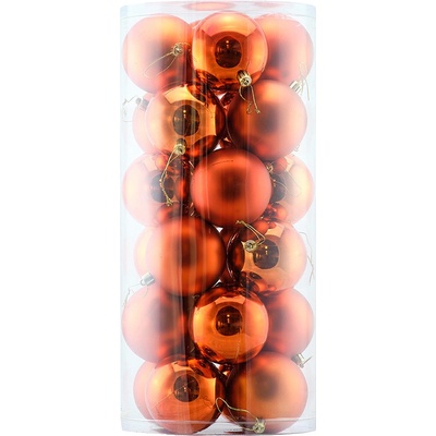 DECOLED Plastové koule prům. 8 cm měděná 12x lesklá 12x matná