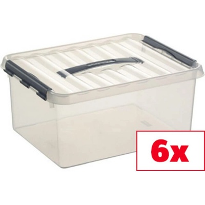 Helit úložný box Sunware Q-line priehľadná 15 l 30 x 18 x 40 cm 6 ks