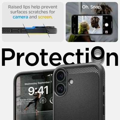 Spigen Rugged Armor Apple iPhone 16 MagSafe Case matte black (ACS08214)