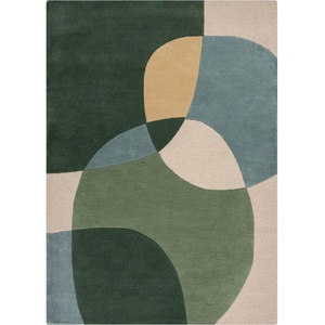 Flair Rugs Зелен ръчно изработен вълнен килим 120x170 cm Glow Green & Blue - Flair Rugs (503119377438)