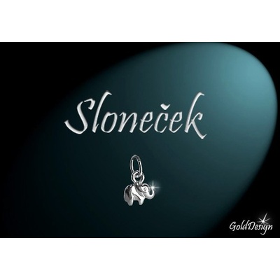 Gold Design Sloneček přívěsek rhodium GD1031