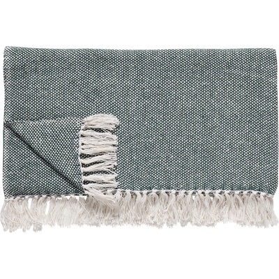 Hübsch Карирано одеяло Hübsch с ресни зелено (390603)