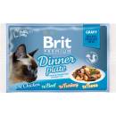 Brit cat pouch gravy fillets dinner plate 4 x 85 g