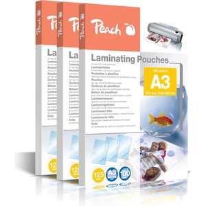 Peach laminating pouches A3 300 pieces 2 x 125 mic glossy - ultra strong - PP525-13P (PP525-13P)