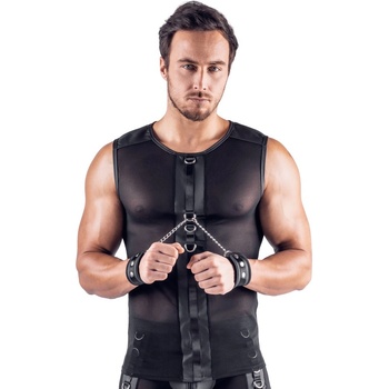 Svenjoyment Sleeveless Net Shirt with Handcuffs 2161990 Black XXL