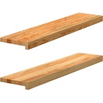 vidaXL Прозоречни первази, 2 бр, светлокафяви, 90x20x2 см, дъб масив (4009135)