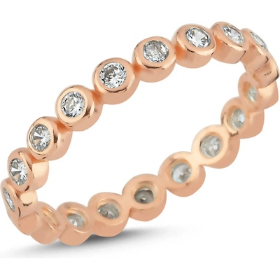 Lunica Stříbrný ROSE ETERNITY prstýnek se zirkony 0536 6