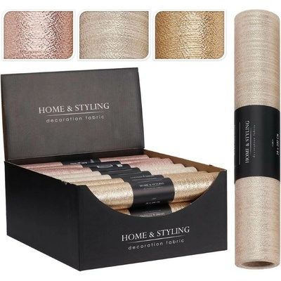 H&S stredový pás 28cmx2m organza lurexová látka rôzne farby