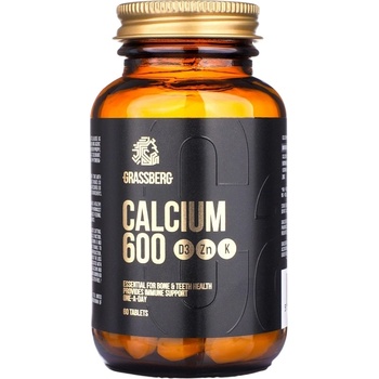 Grassberg Calcium 600 + D3 + Zn + K, 60 таблетки, Grassberg (7221)
