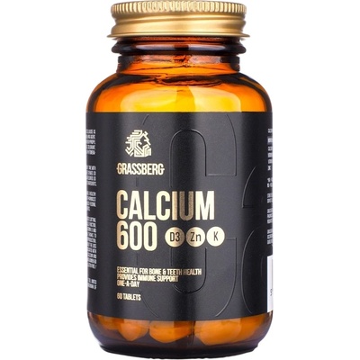 Grassberg Calcium 600 + D3 + Zn + K, 60 таблетки, Grassberg (7221)
