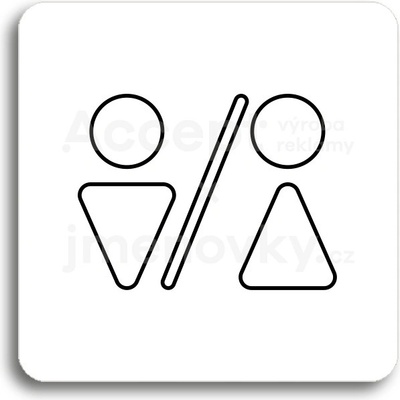ACCEPT Piktogram WC muži, ženy V - bílá tabulka - černý tisk bez rámečku