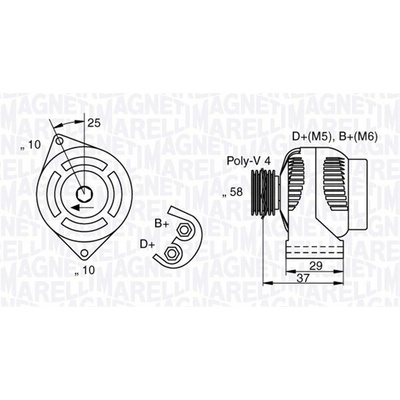 Alternátor MAGNETI MARELLI 063341658010