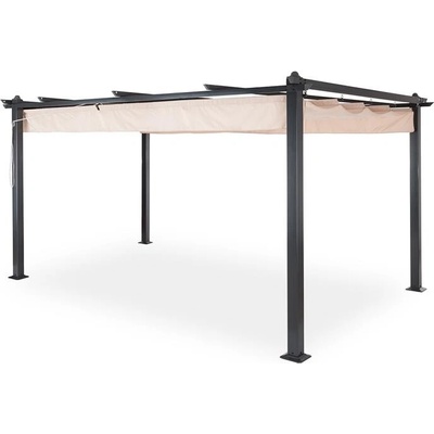 Blumfeldt Pantheon, pergola, prístrešok, 3 x 4 m, hliník, strieška proti slnku, polyester, béžová
