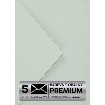 Obálka PREMIUM 5 KS (C6) 114x162 mm Zelená pasletová Vintage