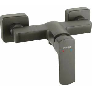 FERRO Смесител за душ Ferro Vitto Verdeline, едноръкохватков, сив, матов, Gun Metal (BVI7VLGM)