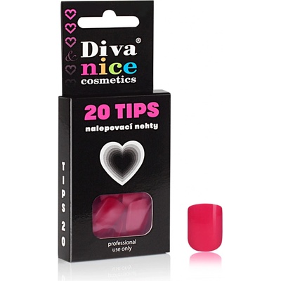 Diva & Nice Cosmetics Nalepovací umělé nehty TIPS 20 jahodová 09