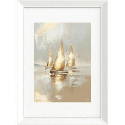 Obraz v ráme Žltá plachetnica, 75 × 56 cm, OB-22741