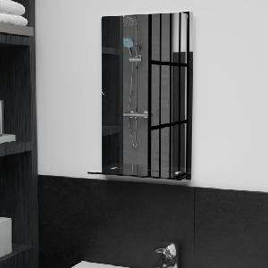 vidaXL Стенно огледало с рафт, 30x50 см, закалено стъкло (249435)