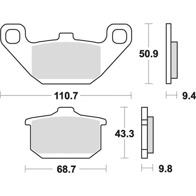 Brzdové destičky, BRAKING (semi-metalická směs SM1) 2 ks v balení M501-104