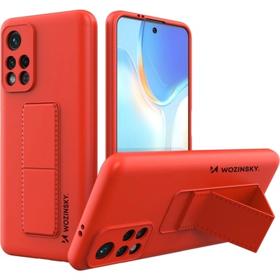 Wozinsky Кейс Wozinsky Kickstand Case Silicone, със стойка, за Xiaomi Poco M4 Pro 5G, Червен (9145576247532)