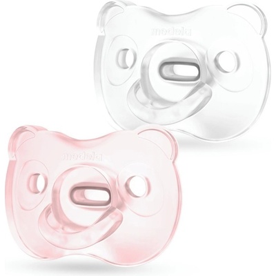 Medela Baby Soft Silicone Dudlík růžová a transparentní 2ks – Zboží Dáma