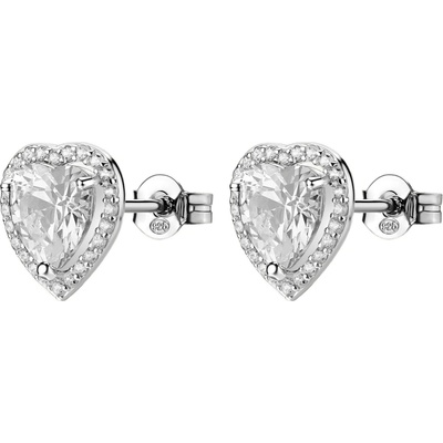 Brosway Strieborné srdiečkové náušnice Fancy Infinite White FIW165