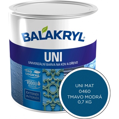 Balakryl UNI Mat na kov a drevo 0,7 kg - 0460 tmavomodrá