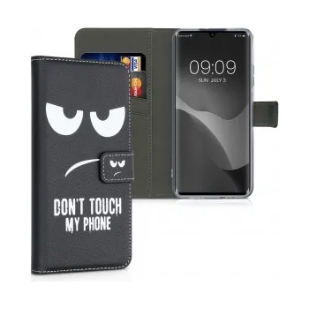 kwmobile Флип калъф с дизайн don't touch my phone за Xiaomi Mi Note 10 / Note 10 Pro - черен