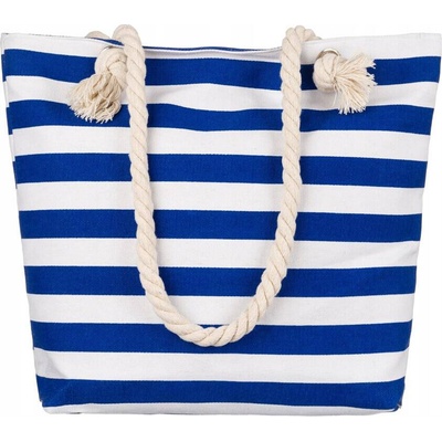Rovicky BASIC modro-bílá pruhovaná plážová taška fb01-straps