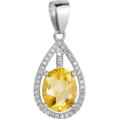 Pavona Strieborný prívesok slza žltý zirkón 14034.3 citrine