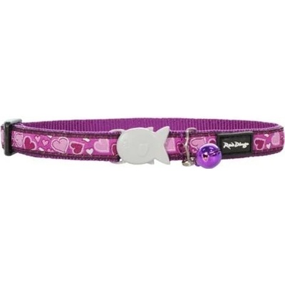 Red Dingo obojek pro kočky Breezy Love Purple 12 mm