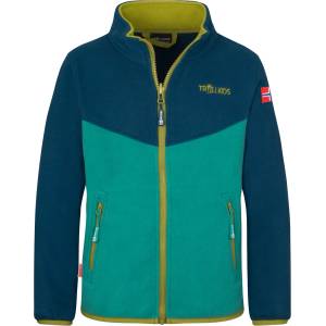 TROLLKIDS Детско поларено яке Trollkids Kids Oppdal Jacket XT Fleece jacket - Madeira Blue / Sea Green / Pear Green - размер 104 (EU) (703-2397-2313)
