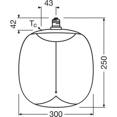 OSRAM LED Vintage Big Oval E27 12W 818 žiarovka jantárová stmavená 4058075836266