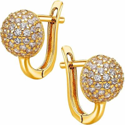 Zlaton Náušnice žluté zlato visací osazené zirkony 1.2cm 2.45g O17062603347