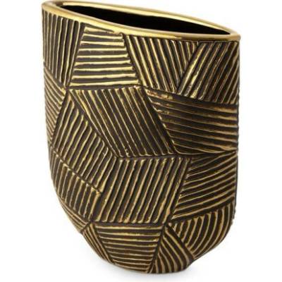 EUROFIRANY Keramická váza EMMI čierno zlatá 21x9x28 cm