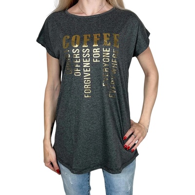 Emola Dámske tričko s krátkym rukávom COFFEE Šedá