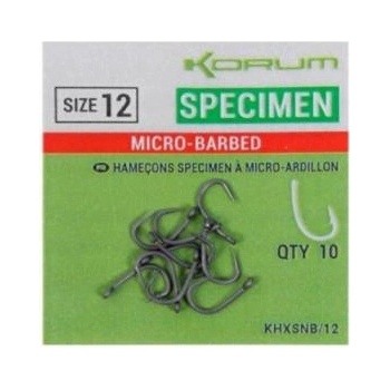 Korum Xpert Specimen Micro Barbed Hooks vel.12 10 ks