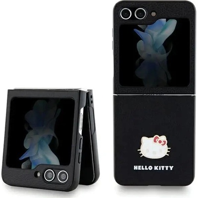 Hello Kitty Кейс Hello Kitty Metal Logo Kitty Head за Samsung Galaxy Z Flip5, черен (Hel000124-0)
