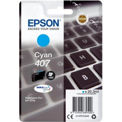 Epson Картридж оригинално мастило Epson Cyan №407 за WF-4745 серия 20, 3ml "C13T07U240" (RAPO) (C13T07U240)